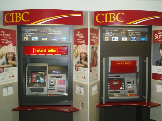A CIBC ATM inside a shopping mall. Location: Markham, Ontario, Canada. ATM Route Bank Sponsorship in Canada: Direct vs. Sponsor