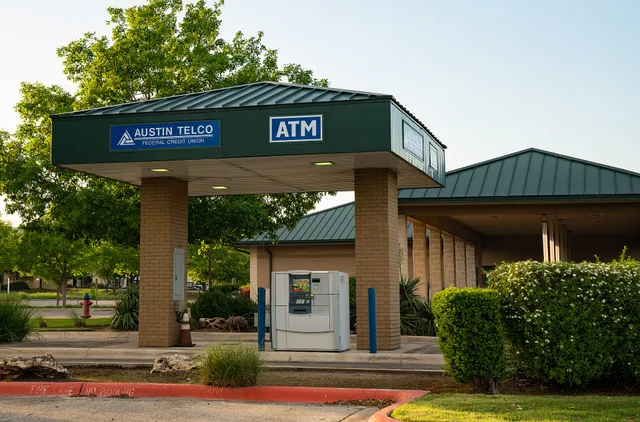 An Austin Telco Federal Credit Union bank branch and drive-thru automated teller machine (ATM) at La Frontera Village, 201 Sundance Parkway in Round Rock, Texas. Comparing ATM route markets: what separates the winners in 2027