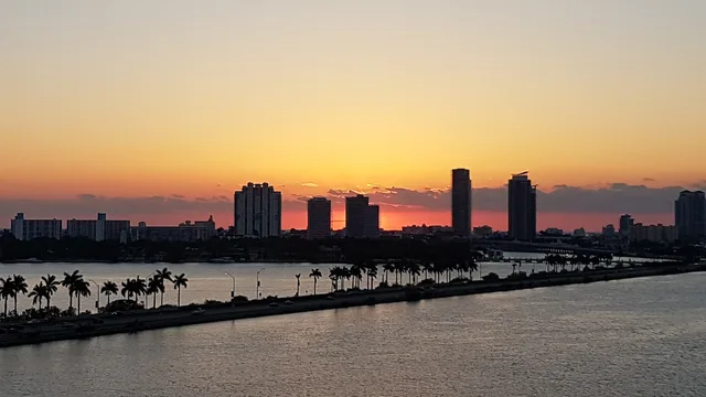 sunrise, miami beach, miami, florida, skyline miami beach, usa, vacations, nature, to travel, mood, romance. Miami ATM routes and Florida fee disclosure rules for tourists and locals